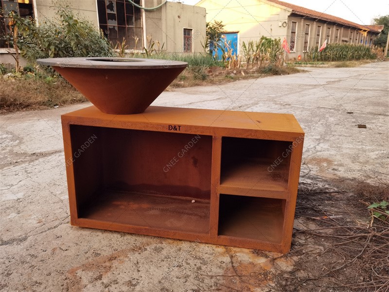 corten steel fire pit grill table corten steel fire pit grill table