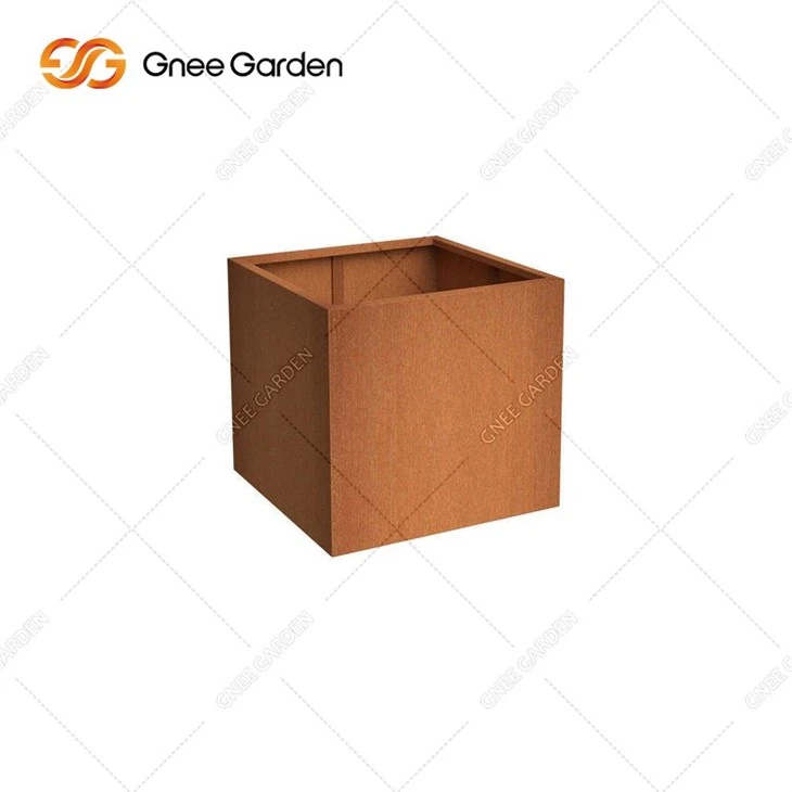 Corten Steel Metal Rusty Flowerpot