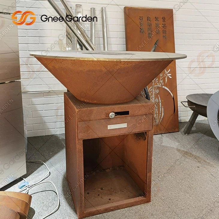 Hot Sale Outdoor Garden Home Metal Corten Steel Bbq Fire Pit