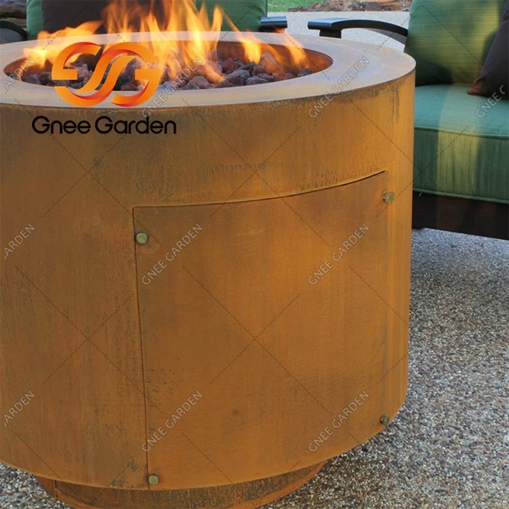 עגול Cor-Ten Steel Hidden Tank Firepit