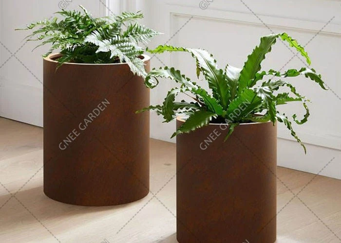 Rusty Naturally Steel Garden Planter Landscape Corten Steel Plant Pots