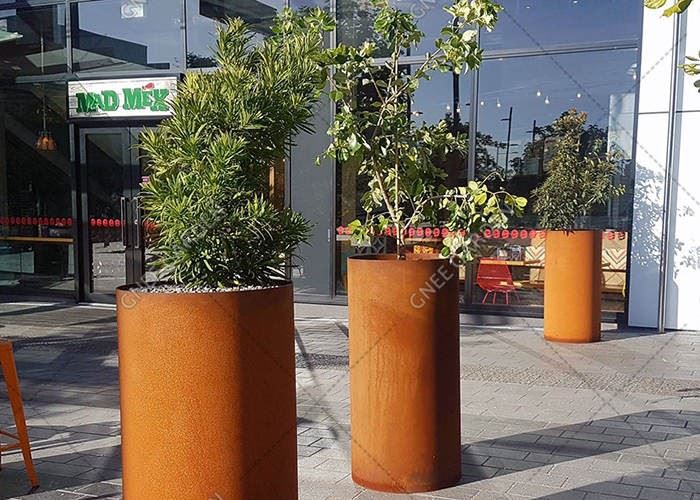 Rusty Naturally Steel Garden Planter Landscape Corten Steel Plant Pots