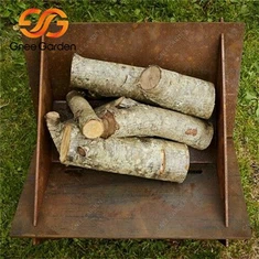 קורטן פלדה חיצוני עץ בוער אש