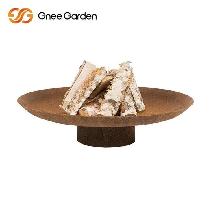 Corten Steel Propane Fire Pit Clean Burning