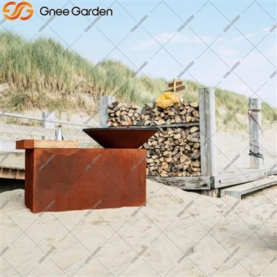 קורטן פלדה BBQ מטבח גן בור אש